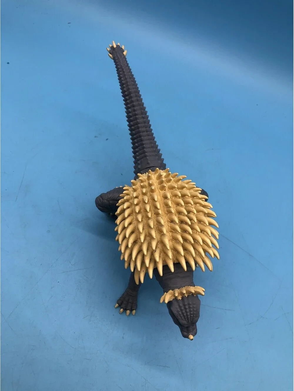 Spiked Armored Dinosaur Monster Action Figure Toy Gray Yellow 6in Unboxed
